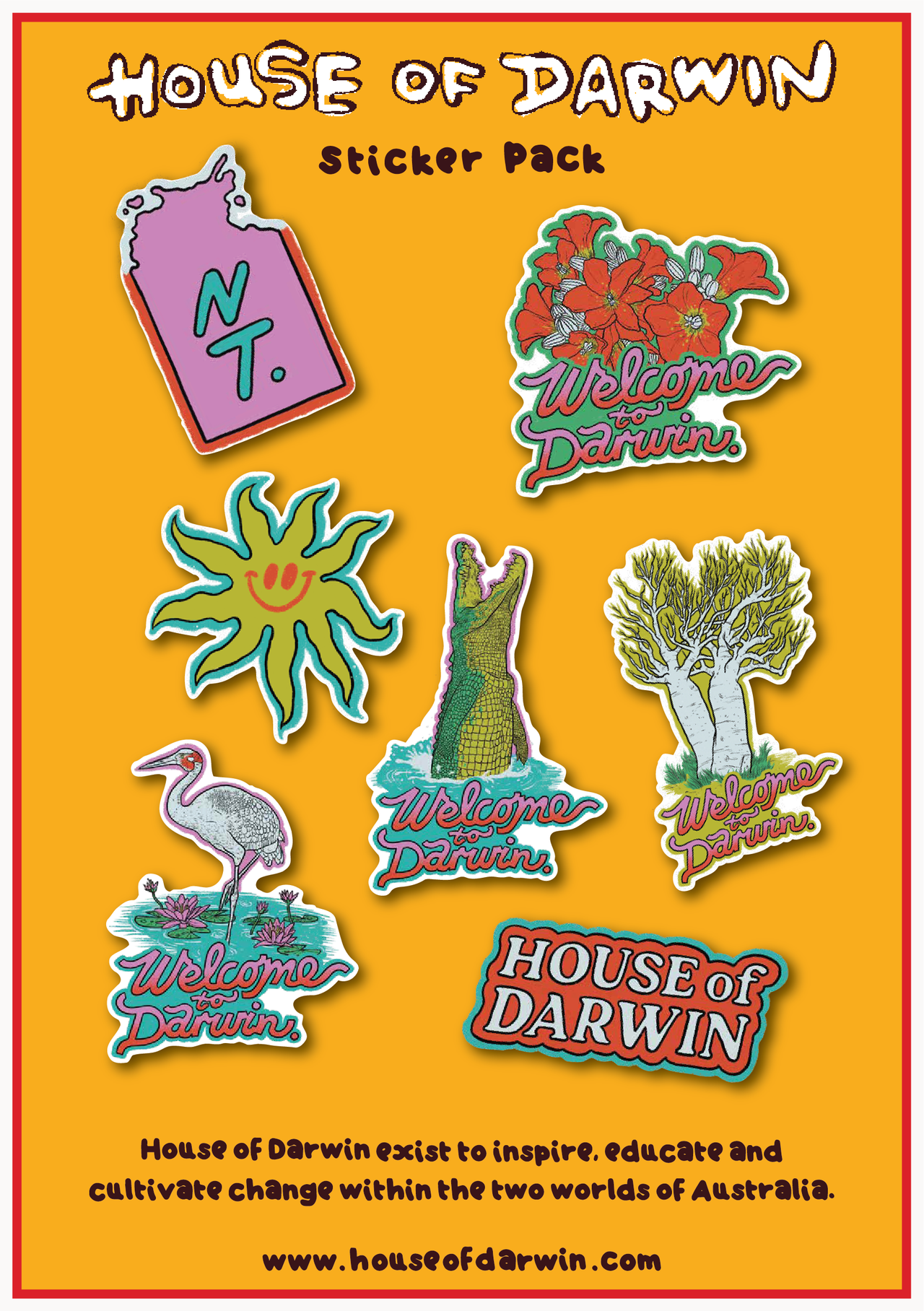 WELCOME TO DARWIN STICKER PACK