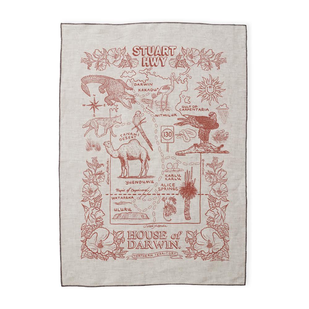 Stuart HWY Tea Towel - Red